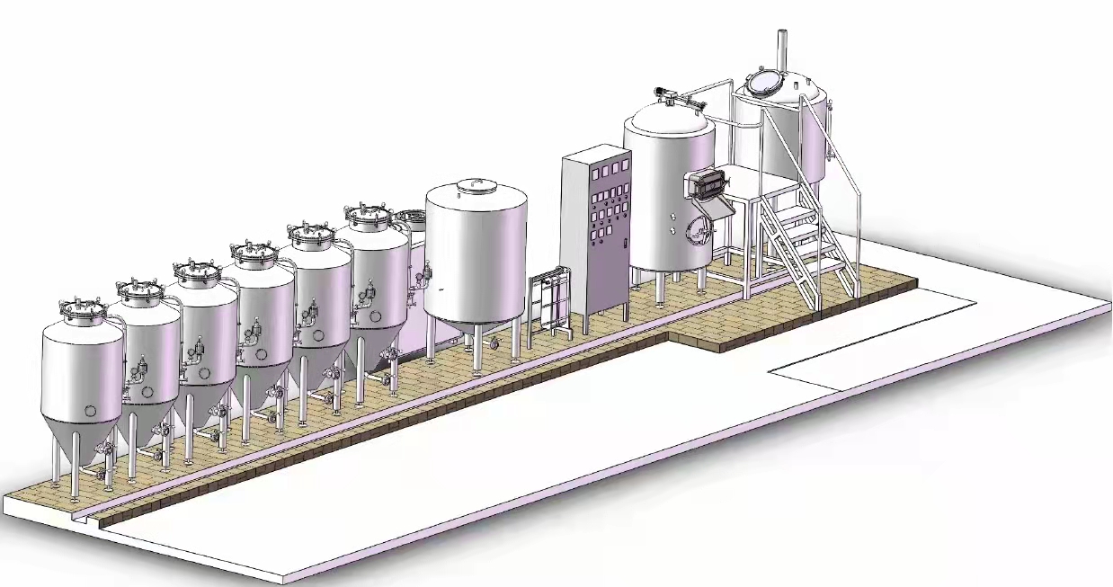 啤酒發(fā)酵系統(tǒng)三維圖